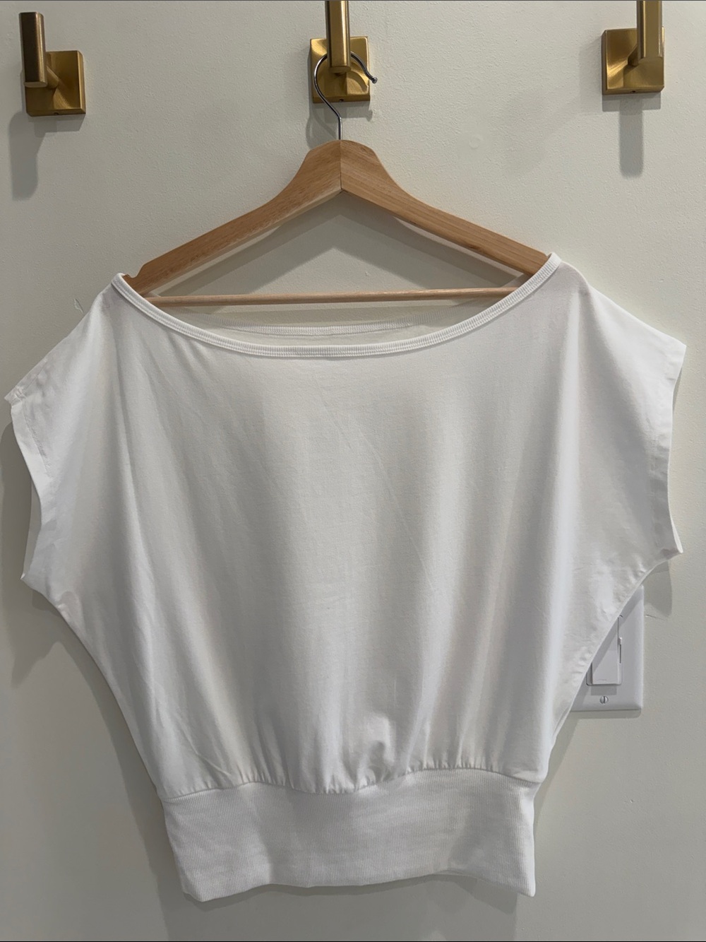 Hollister White Banded Off-the-Shoulder Top